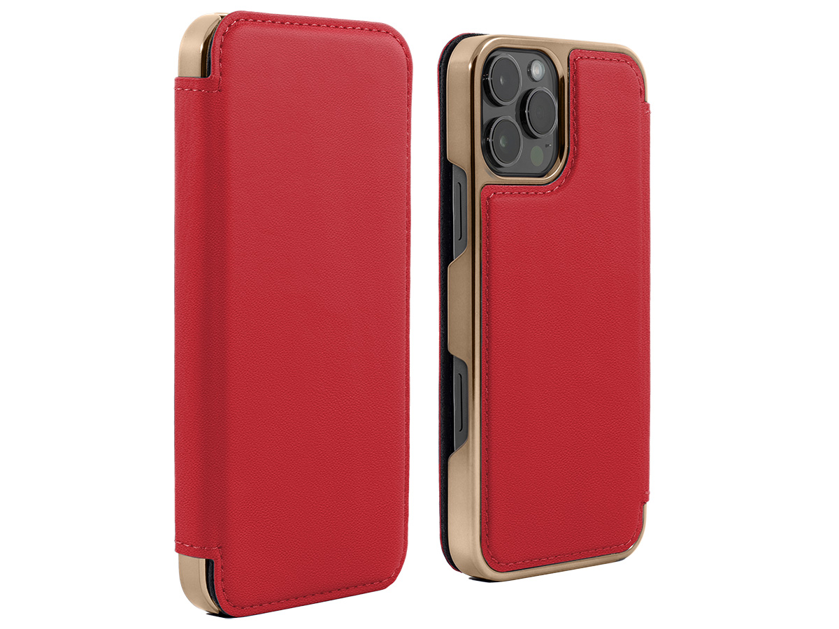 Greenwich Blake MagSafe Leather Folio Flash Red - iPhone 16 Pro Hoesje