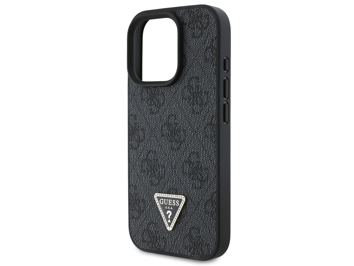 Guess 4G Monogram Necklace Case Grijs - iPhone 16 Pro hoesje met Koord