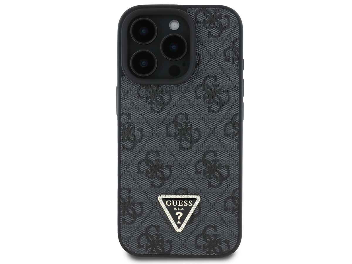 Guess 4G Monogram Necklace Case Grijs - iPhone 16 Pro hoesje met Koord