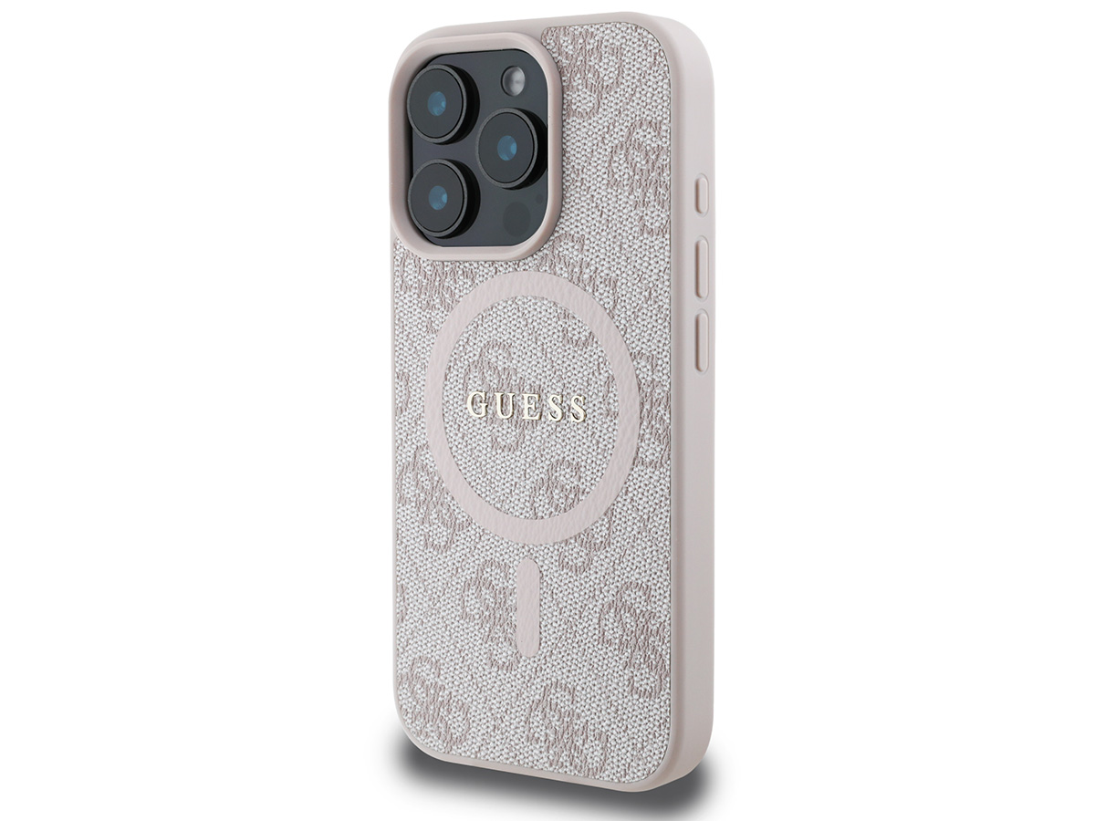 Guess 4G Monogram MagSafe Case Roze - iPhone 16 Pro hoesje