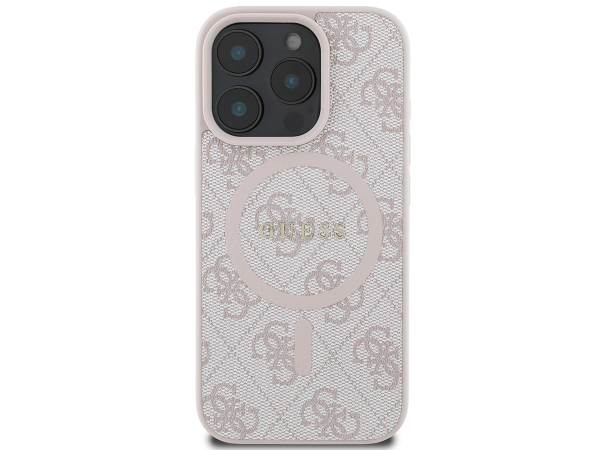 Guess 4G Monogram MagSafe Case Roze - iPhone 16 Pro hoesje