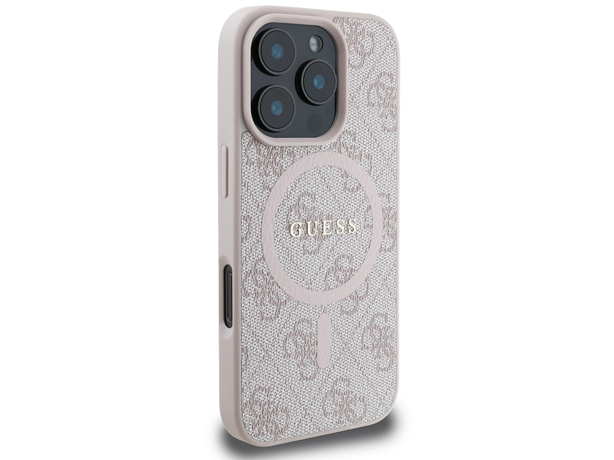 Guess 4G Monogram MagSafe Case Roze - iPhone 16 Pro hoesje