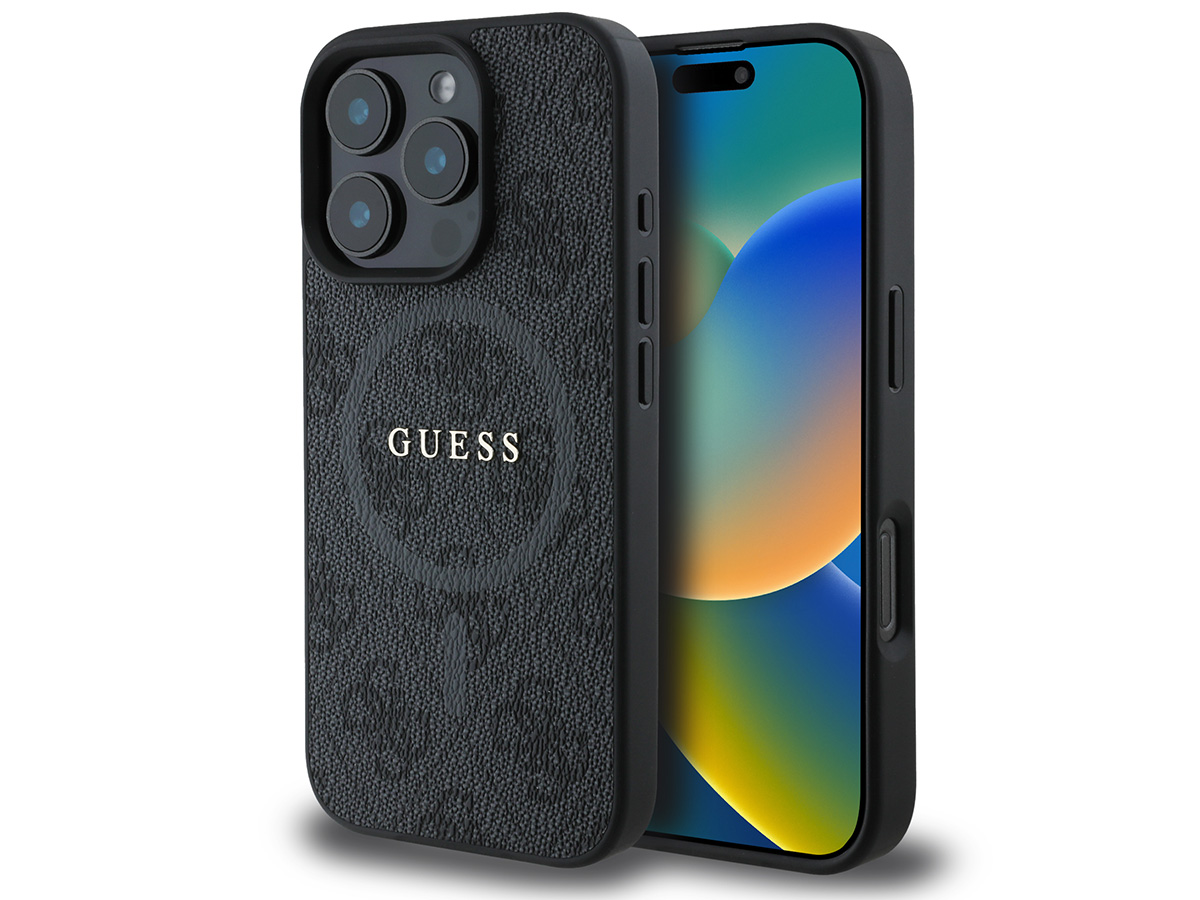 Guess 4G Monogram MagSafe Case Grijs - iPhone 16 Pro hoesje