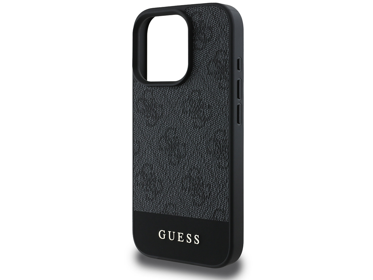 Guess 4G Monogram Stripe Case Grijs - iPhone 16 Pro hoesje