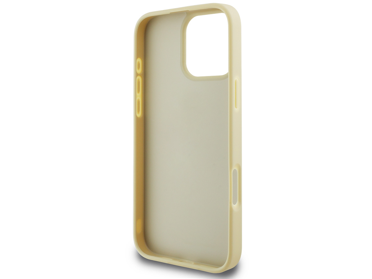 Guess Big 4G Glitter Case Goud - iPhone 16 Pro hoesje