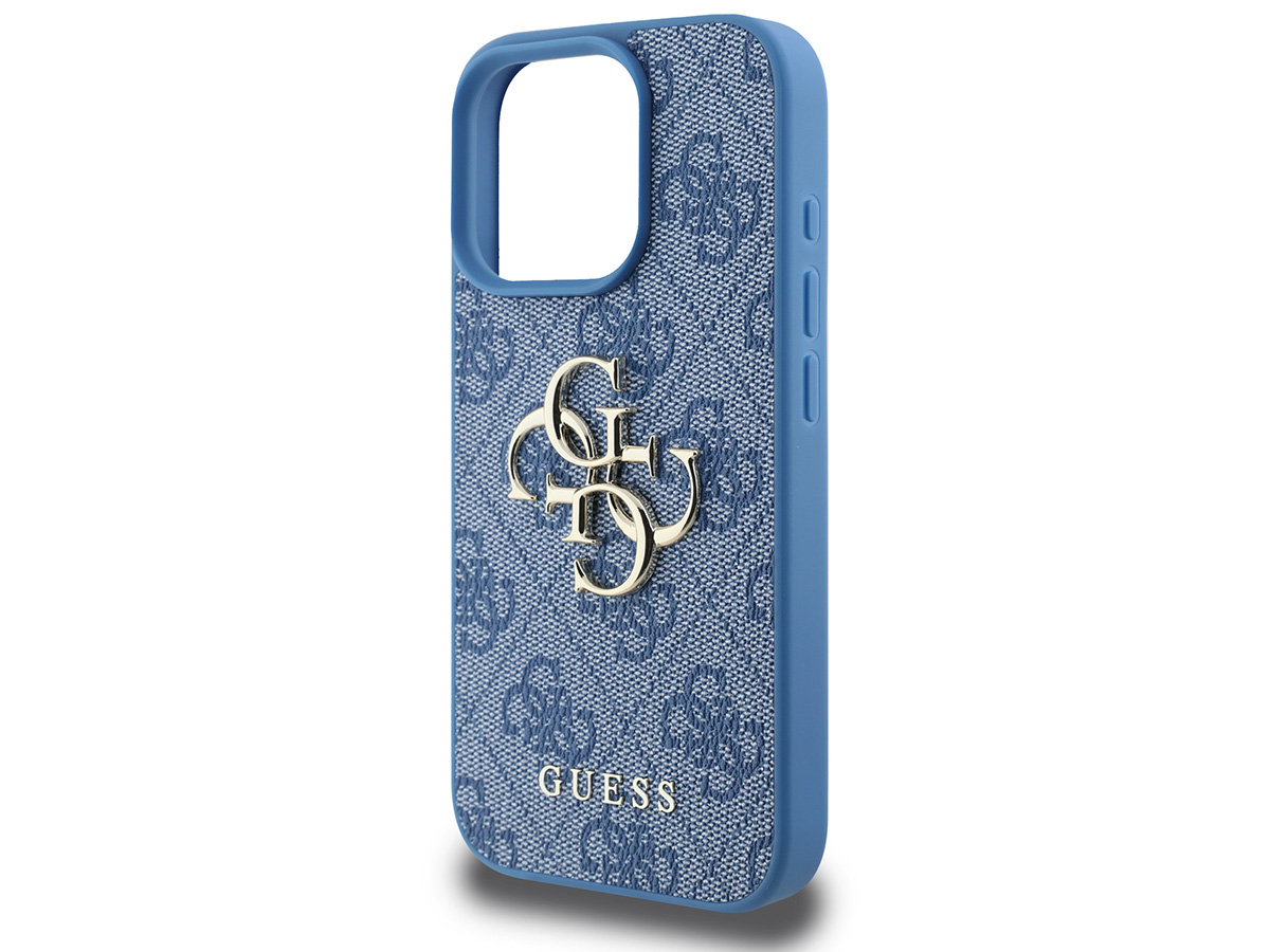 Guess Big 4G Monogram Case Blauw - iPhone 16 Pro hoesje