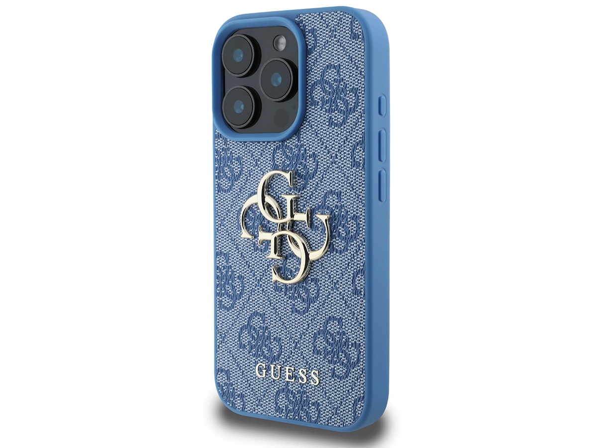 Guess Big 4G Monogram Case Blauw - iPhone 16 Pro hoesje