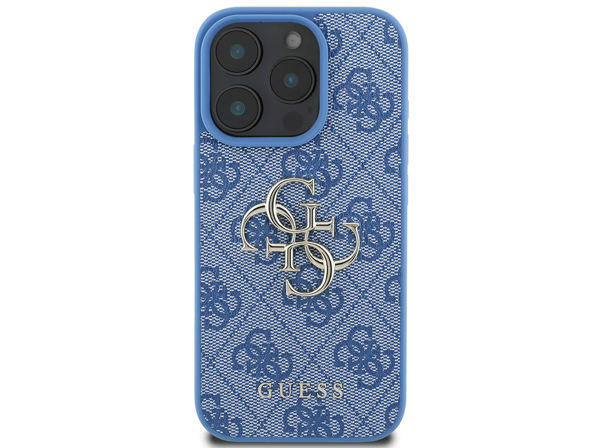 Guess Big 4G Monogram Case Blauw - iPhone 16 Pro hoesje