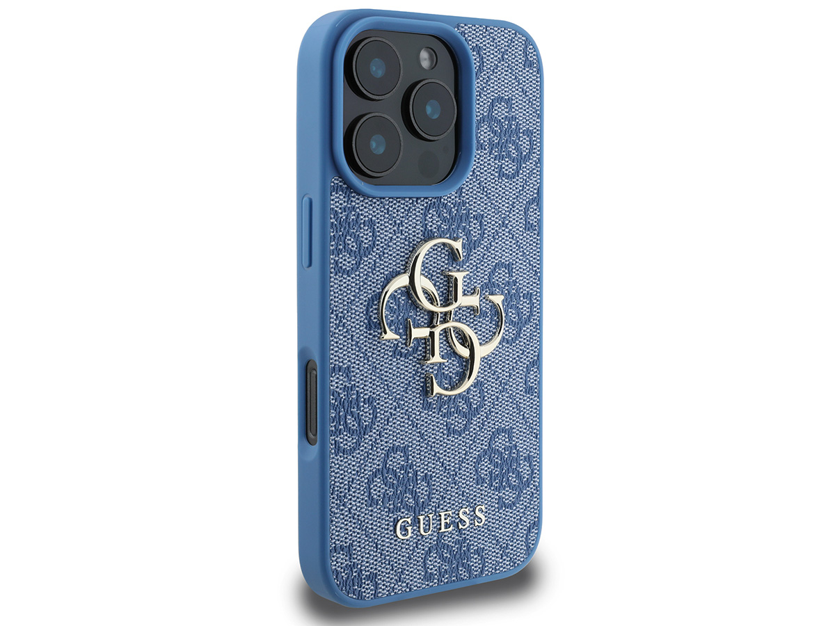 Guess Big 4G Monogram Case Blauw - iPhone 16 Pro hoesje