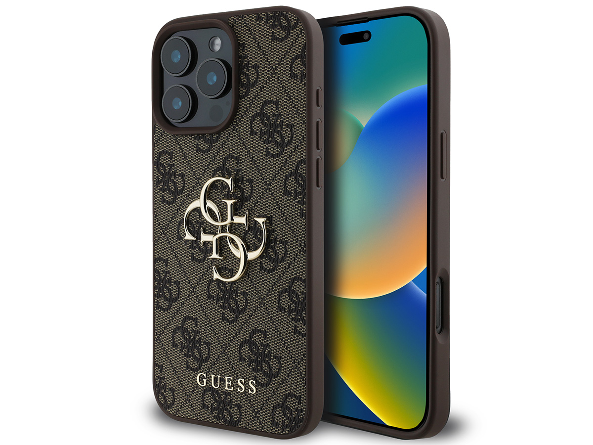 Guess Big 4G Monogram Case Bruin - iPhone 16 Pro hoesje