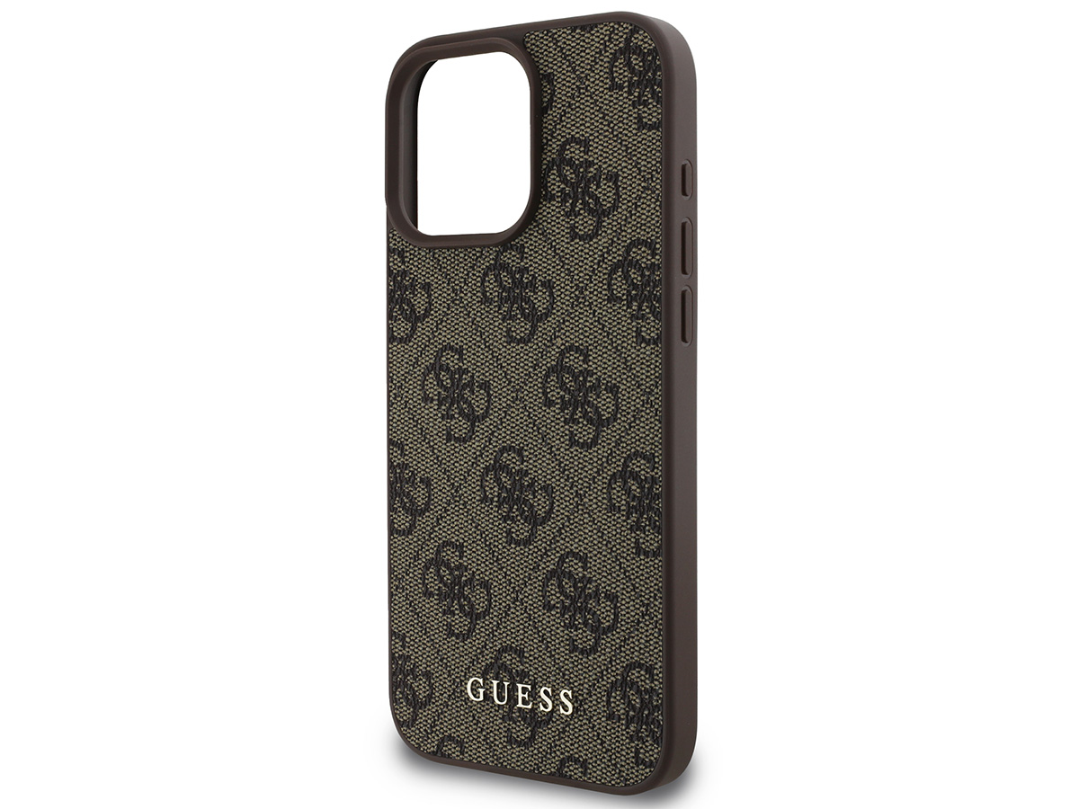 Guess Classic 4G Monogram Case Bruin - iPhone 16 Pro hoesje