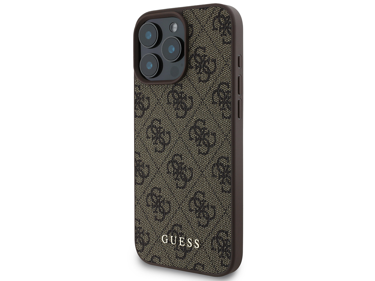 Guess Classic 4G Monogram Case Bruin - iPhone 16 Pro hoesje