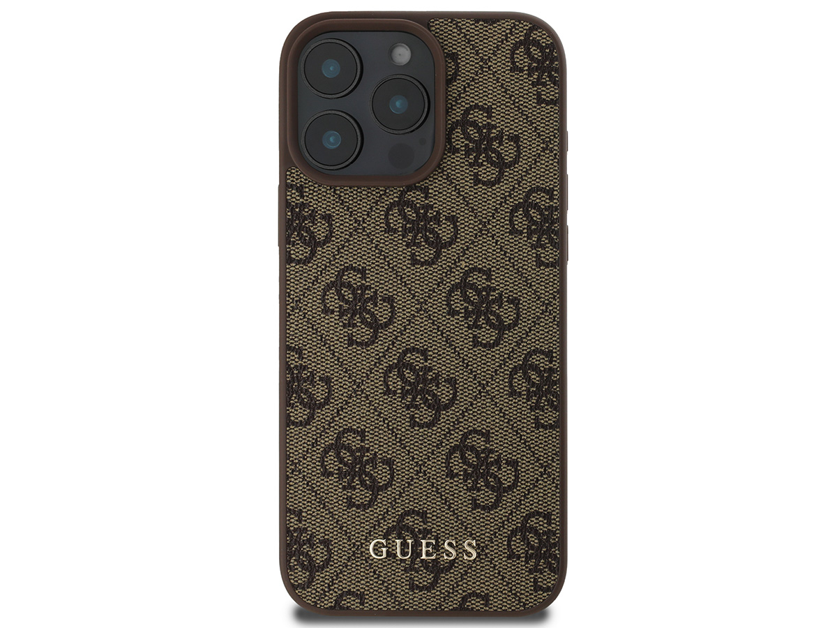 Guess Classic 4G Monogram Case Bruin - iPhone 16 Pro hoesje