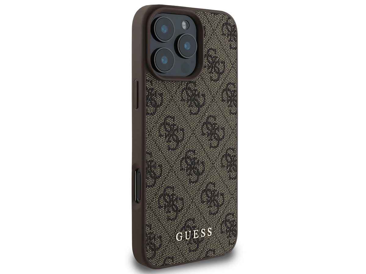 Guess Classic 4G Monogram Case Bruin - iPhone 16 Pro hoesje