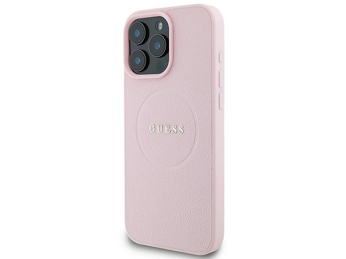 Guess Leatherette MagSafe Case Roze - iPhone 16 Pro hoesje