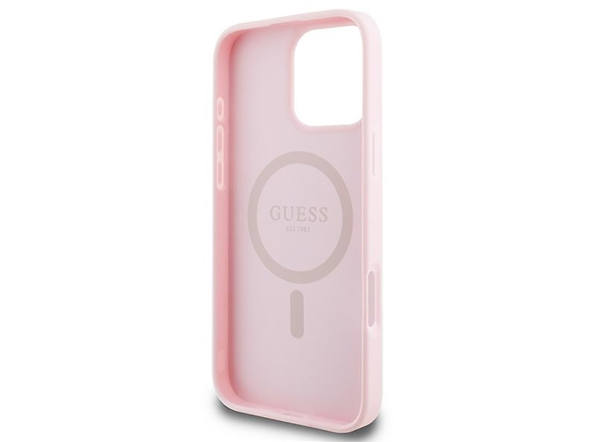 Guess Leatherette MagSafe Case Roze - iPhone 16 Pro hoesje