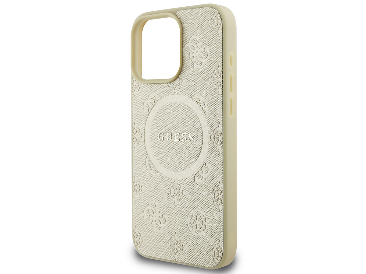 Guess Peony Logo MagSafe Case Goud - iPhone 16 Pro hoesje