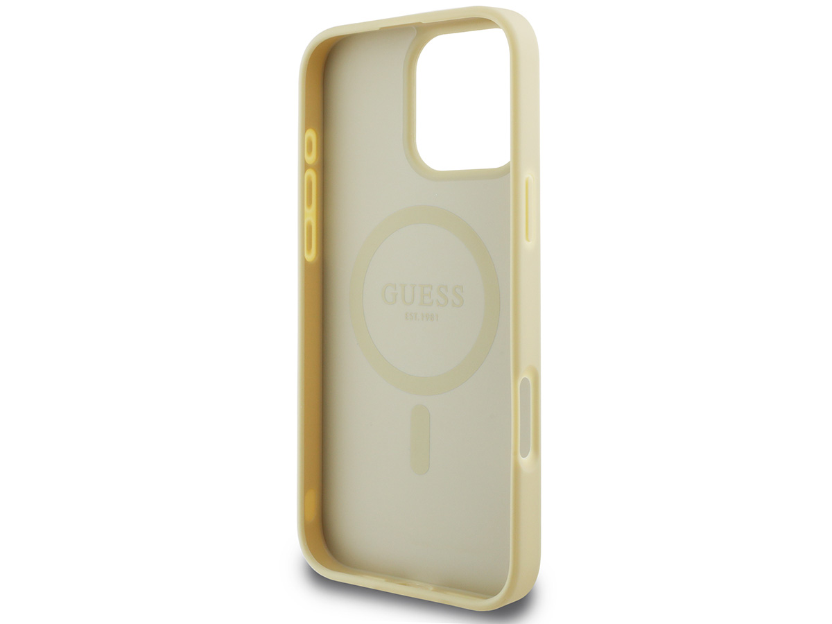 Guess Peony Logo MagSafe Case Goud - iPhone 16 Pro hoesje