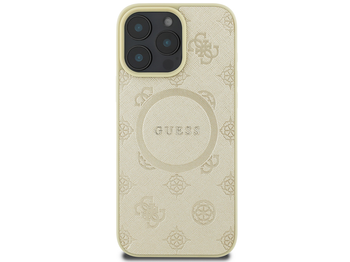 Guess Peony Logo MagSafe Case Goud - iPhone 16 Pro hoesje