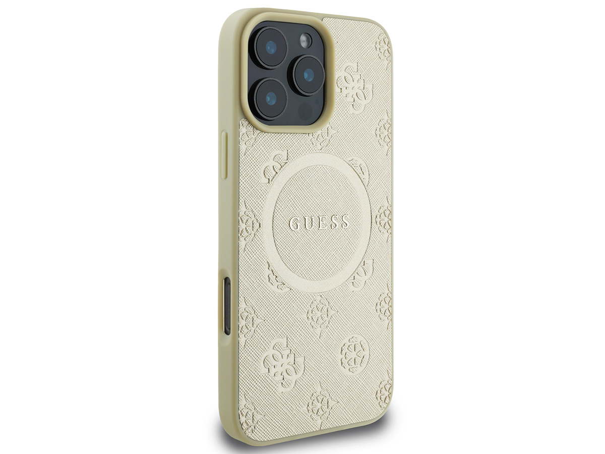 Guess Peony Logo MagSafe Case Goud - iPhone 16 Pro hoesje