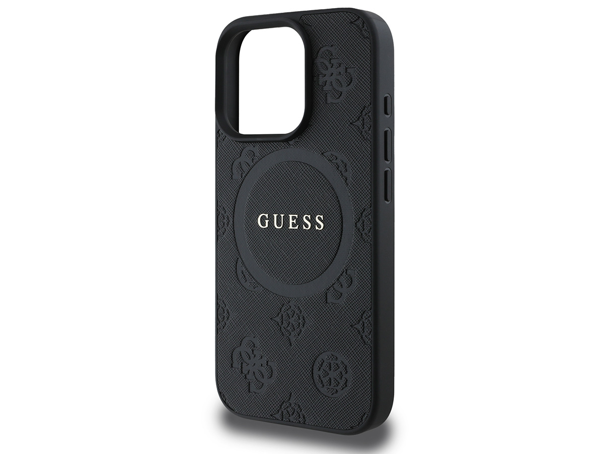 Guess Peony Logo MagSafe Case Zwart - iPhone 16 Pro hoesje