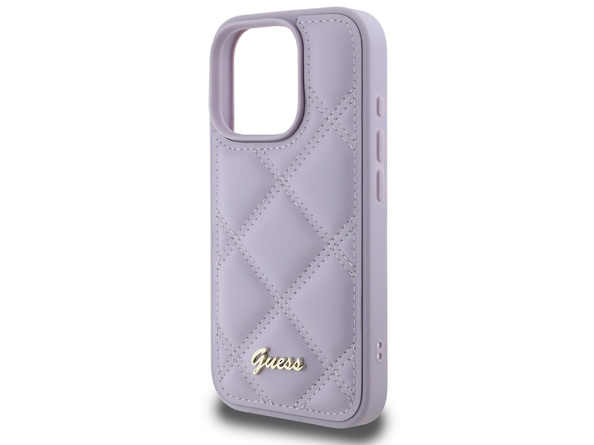 Guess Diamond Quilted Puffer Case Lila Paars - iPhone 16 Pro hoesje