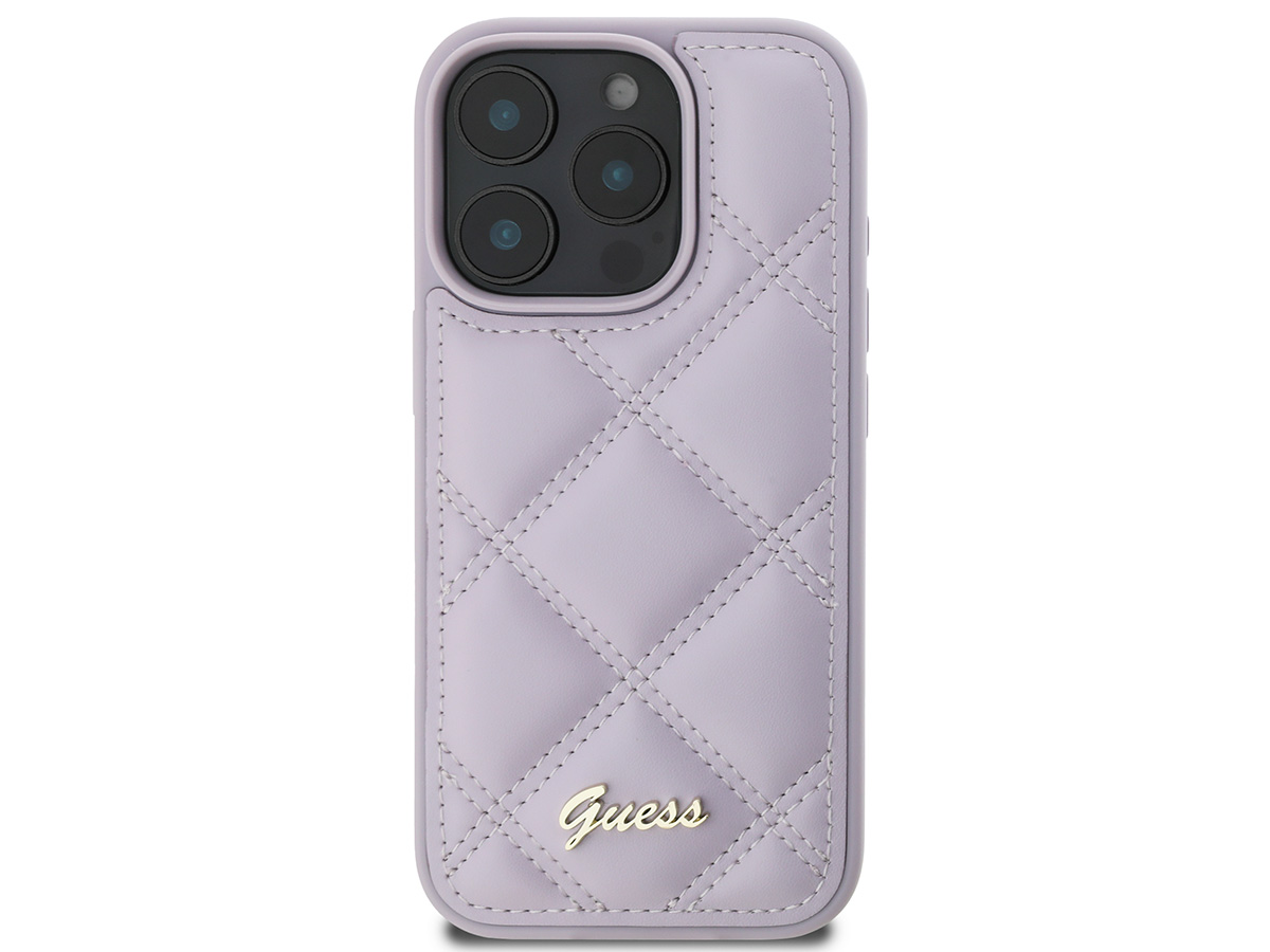 Guess Diamond Quilted Puffer Case Lila Paars - iPhone 16 Pro hoesje