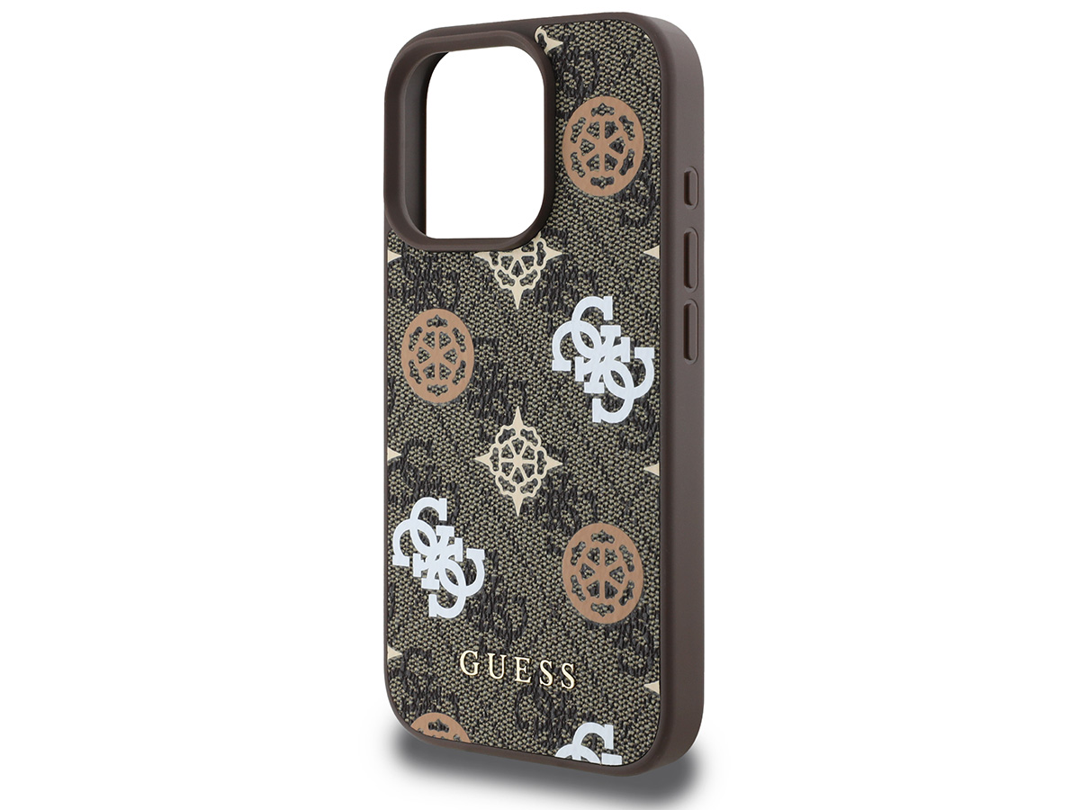 Guess Stamped Monogram MagSafe Case Bruin - iPhone 16 Pro hoesje