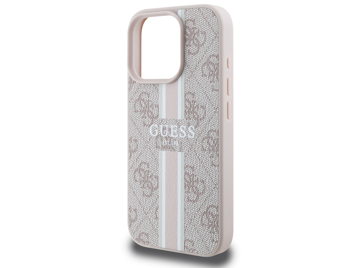 Guess Varsity Monogram MagSafe Case Roze - iPhone 16 Pro hoesje