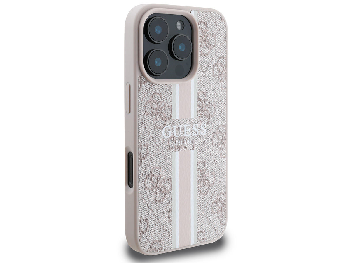 Guess Varsity Monogram MagSafe Case Roze - iPhone 16 Pro hoesje