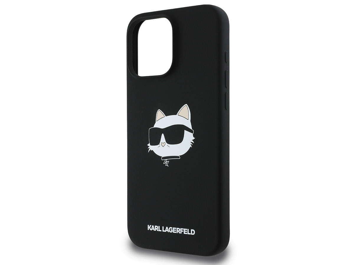 Karl Lagerfeld Ikonik Choupette MagSafe Case Zwart - iPhone 16 Pro hoesje