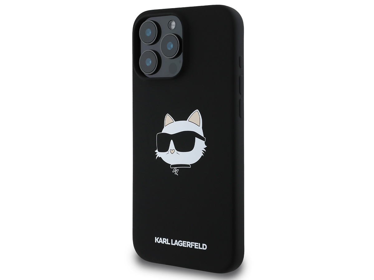 Karl Lagerfeld Ikonik Choupette MagSafe Case Zwart - iPhone 16 Pro hoesje