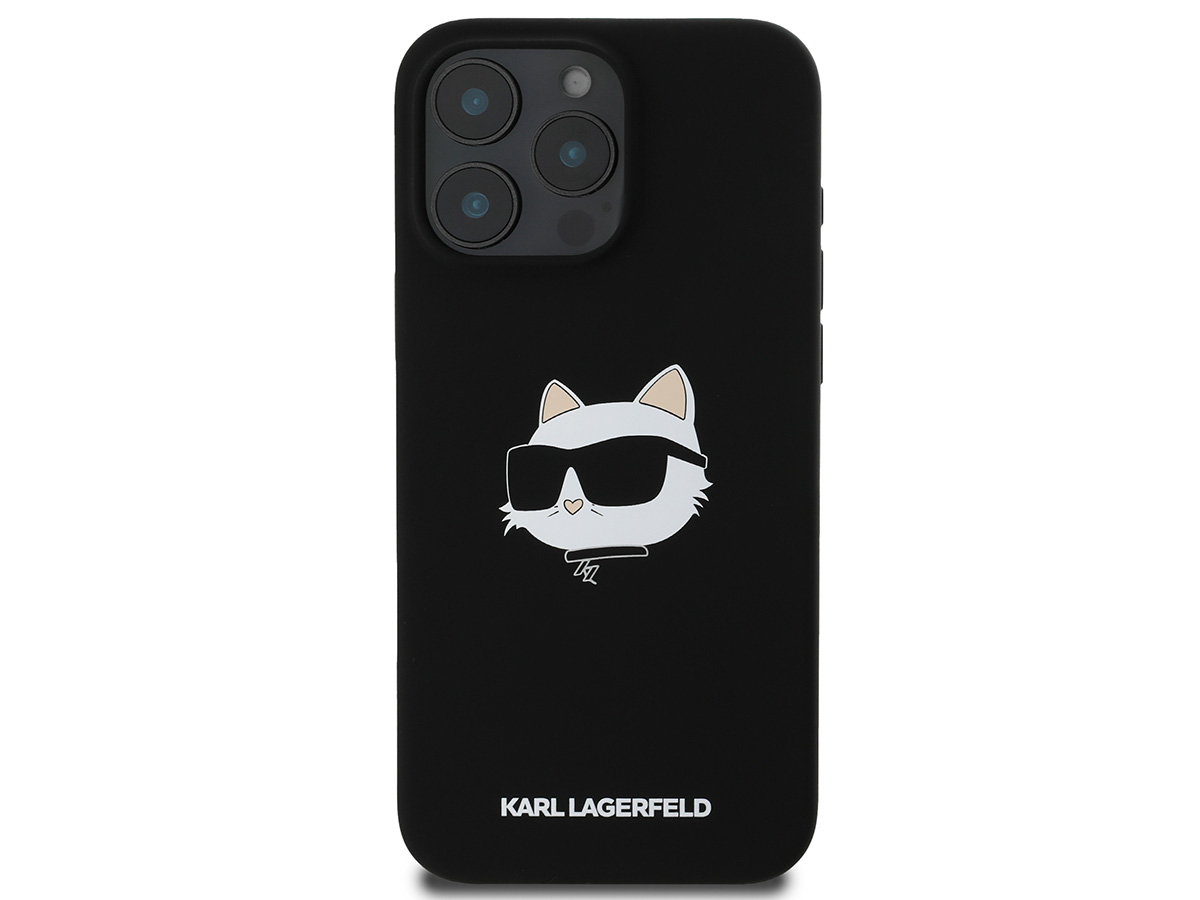 Karl Lagerfeld Ikonik Choupette MagSafe Case Zwart - iPhone 16 Pro hoesje