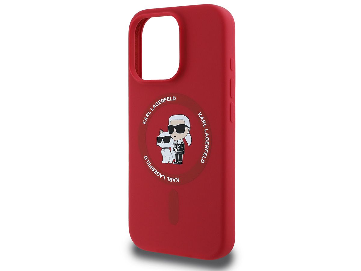 Karl Lagerfeld Ikonik Duo MagSafe Case Rood - iPhone 16 Pro hoesje