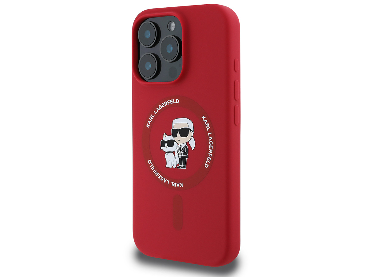 Karl Lagerfeld Ikonik Duo MagSafe Case Rood - iPhone 16 Pro hoesje