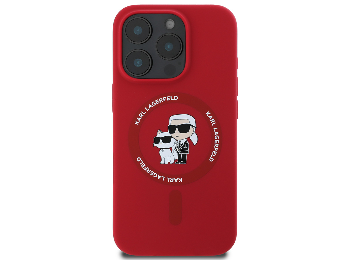 Karl Lagerfeld Ikonik Duo MagSafe Case Rood - iPhone 16 Pro hoesje