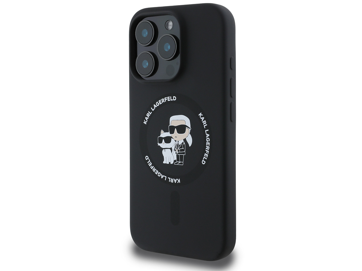 Karl Lagerfeld Ikonik Duo MagSafe Case Zwart - iPhone 16 Pro hoesje