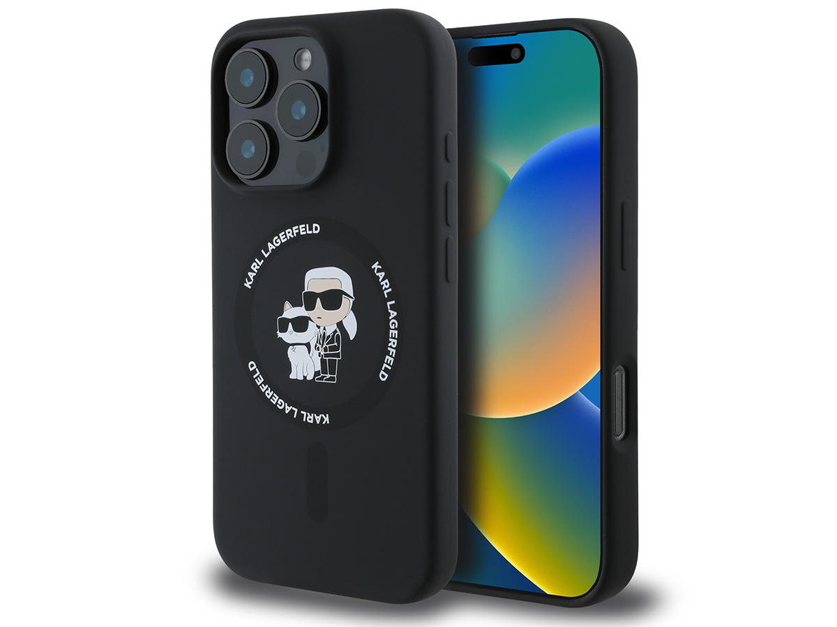 Karl Lagerfeld Ikonik Duo MagSafe Case Zwart - iPhone 16 Pro hoesje