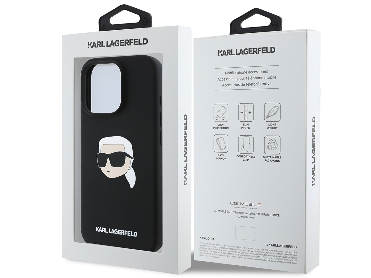 Karl Lagerfeld Ikonik Karl MagSafe Case Zwart - iPhone 16 Pro hoesje