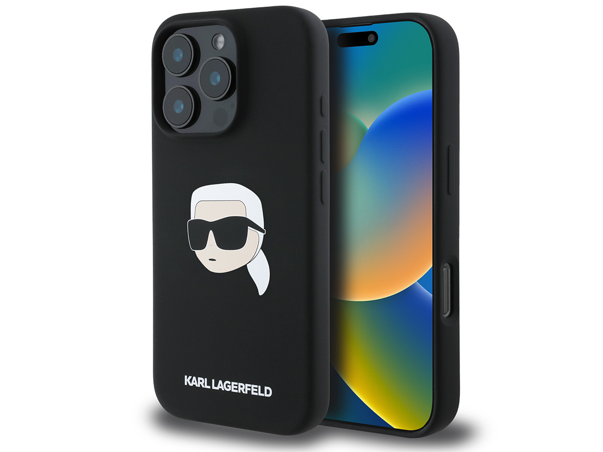 Karl Lagerfeld Ikonik Karl MagSafe Case Zwart - iPhone 16 Pro hoesje