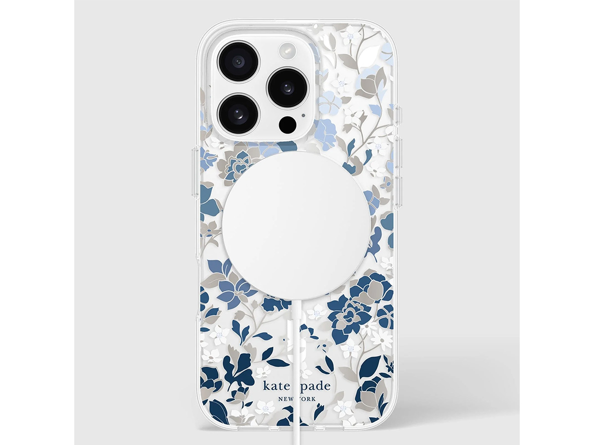 Kate Spade Flowerbed Blue Case - iPhone 16 Pro hoesje