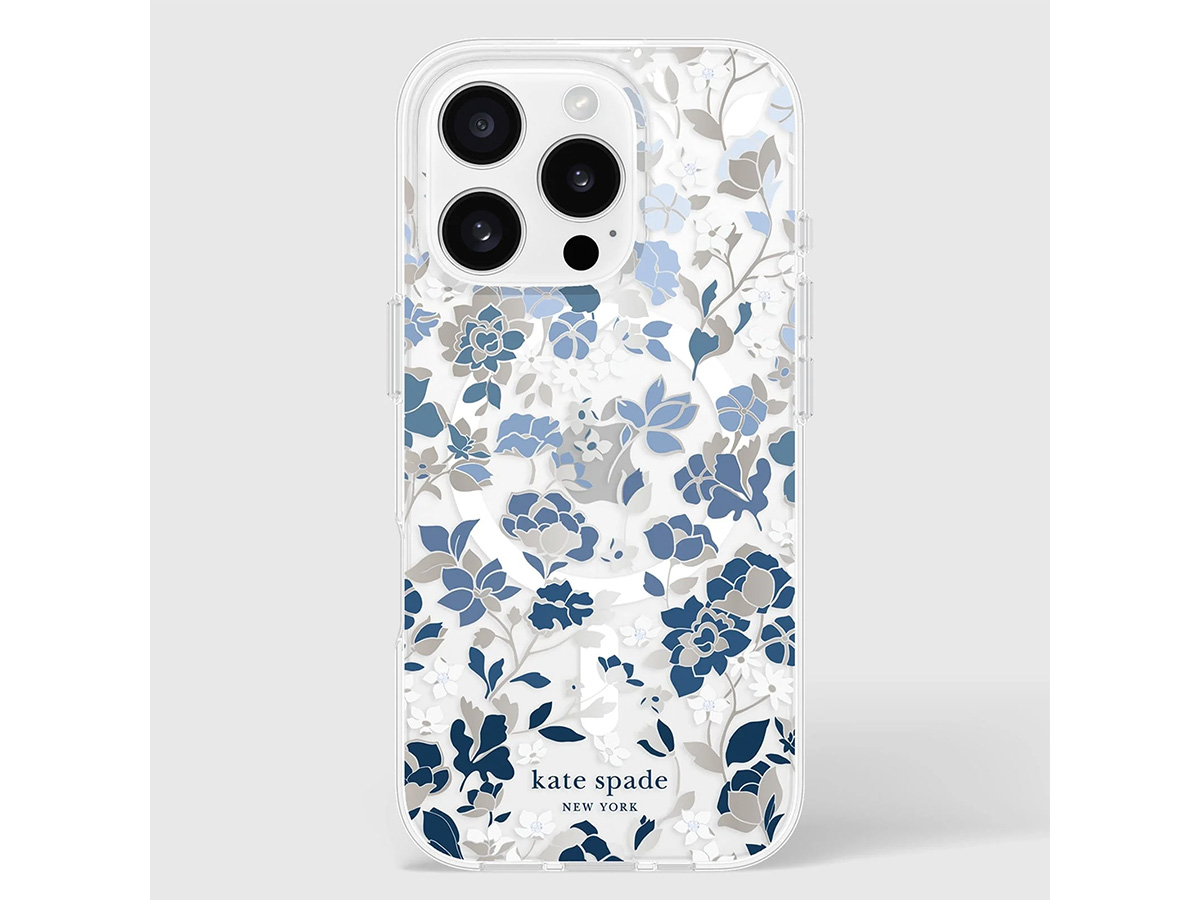 Kate Spade Flowerbed Blue Case - iPhone 16 Pro hoesje