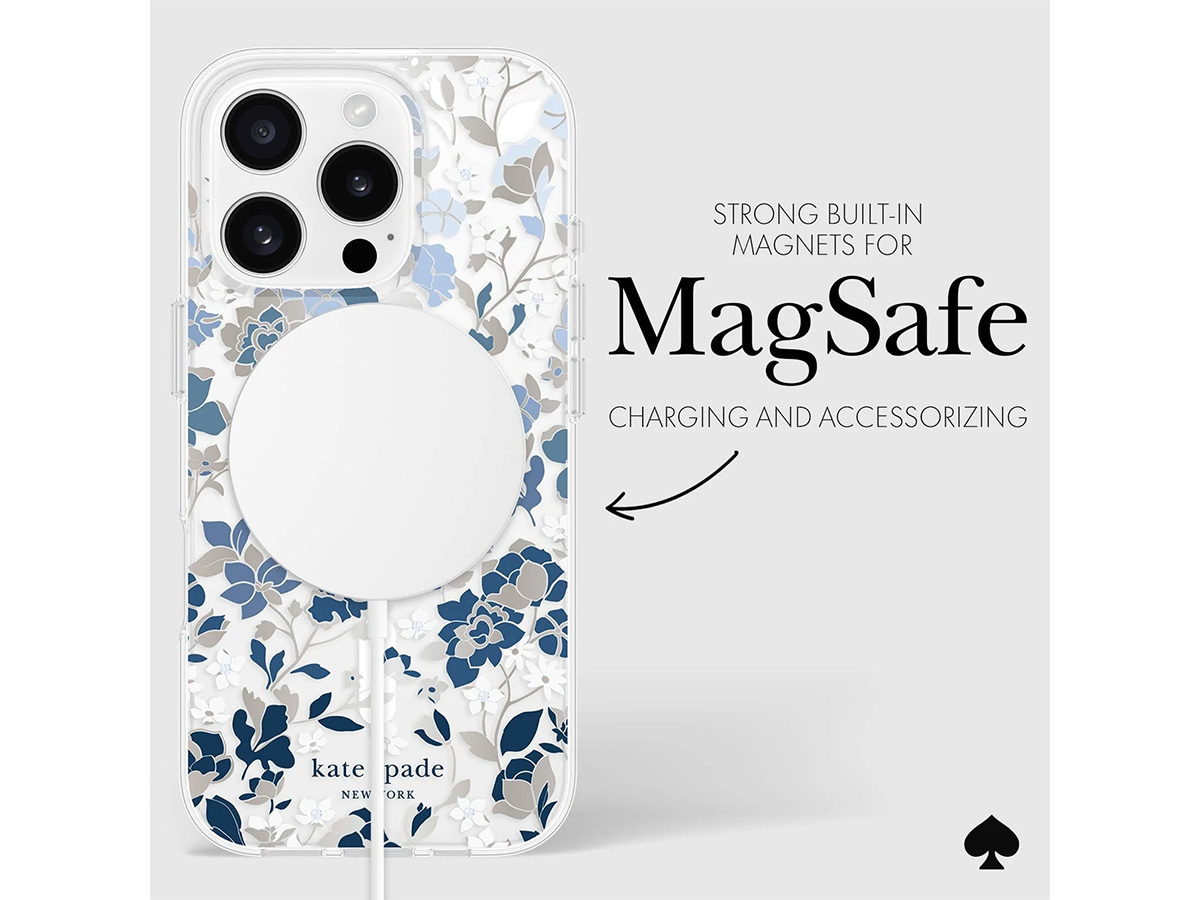 Kate Spade Flowerbed Blue Case - iPhone 16 Pro hoesje