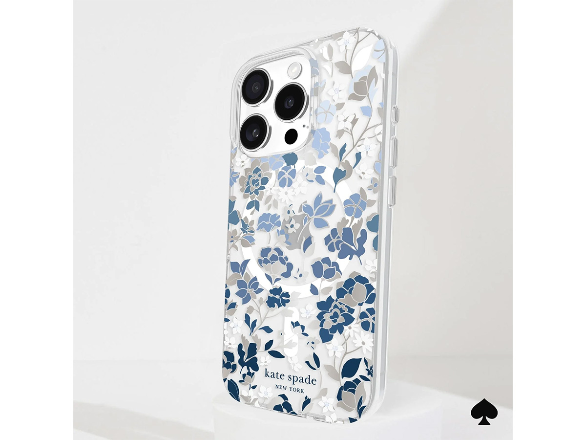 Kate Spade Flowerbed Blue Case - iPhone 16 Pro hoesje