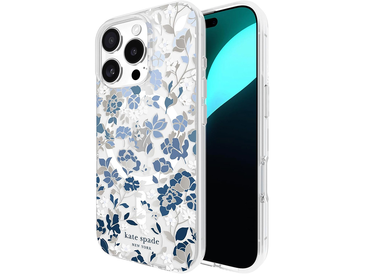 Kate Spade Flowerbed Blue Case - iPhone 16 Pro hoesje