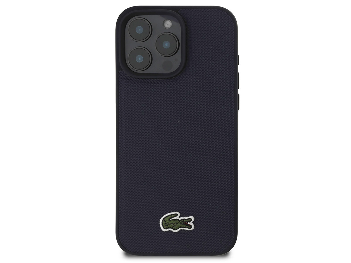 Lacoste Petit Piqué MagSafe Case Donkerblauw - iPhone 16 Pro hoesje