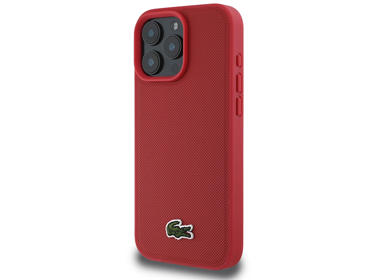 Lacoste Petit Piqué MagSafe Case Rood - iPhone 16 Pro hoesje