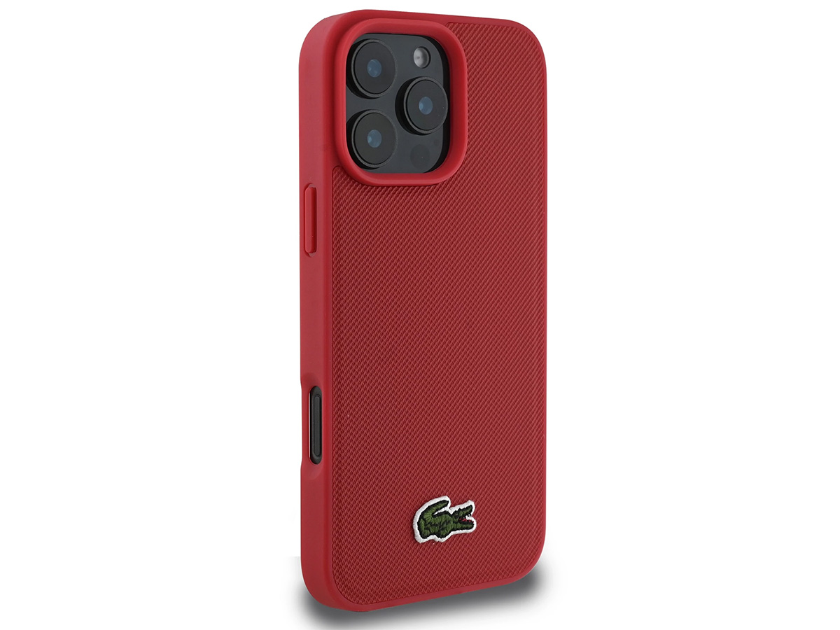 Lacoste Petit Piqué MagSafe Case Rood - iPhone 16 Pro hoesje