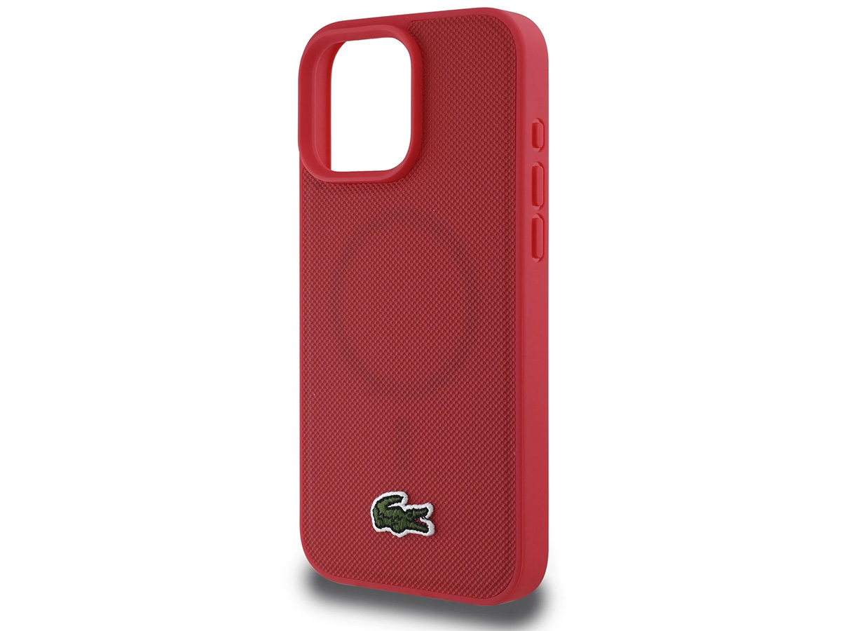 Lacoste Petit Piqué MagSafe Case Rood - iPhone 16 Pro hoesje