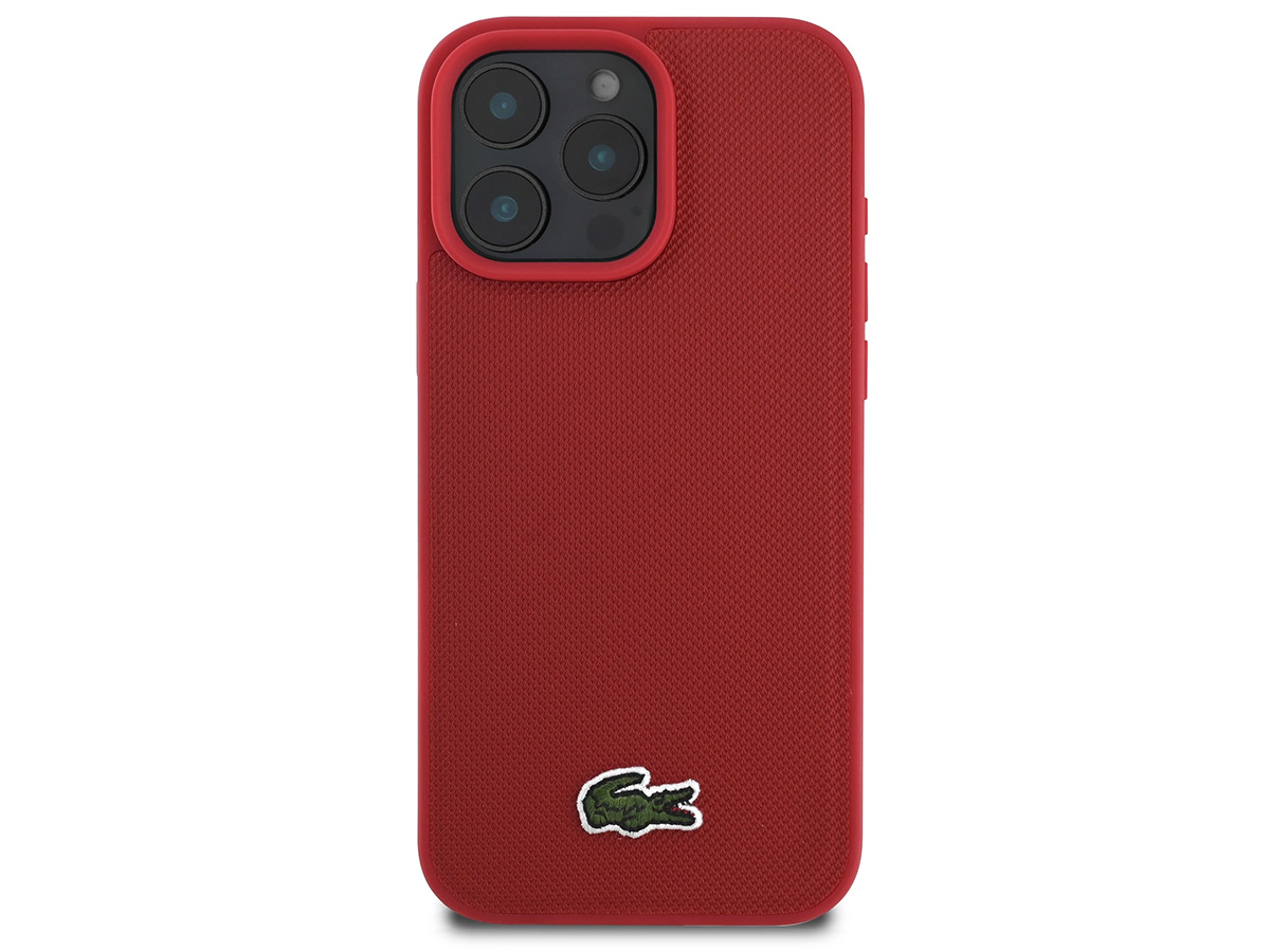 Lacoste Petit Piqué MagSafe Case Rood - iPhone 16 Pro hoesje